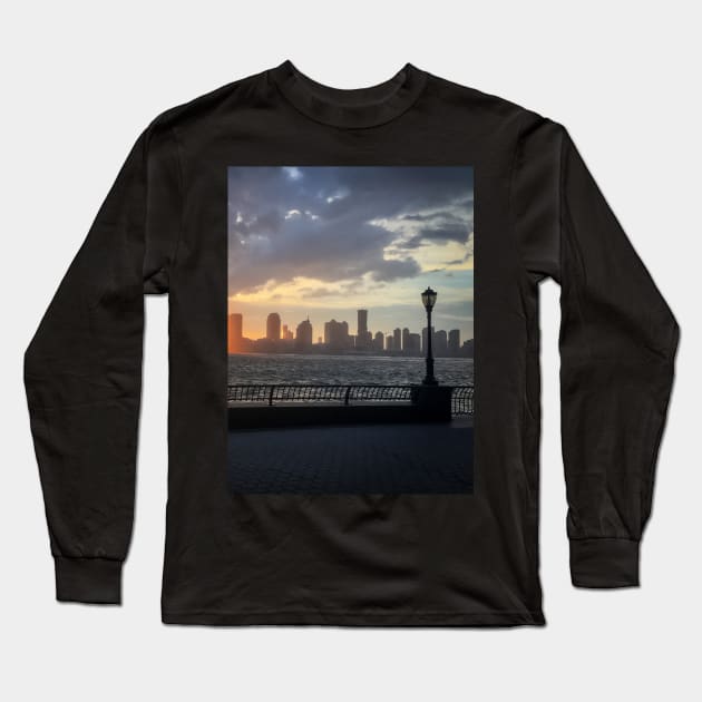 Sunset, Battery Park, Manhattan, NYC Long Sleeve T-Shirt by eleonoraingrid